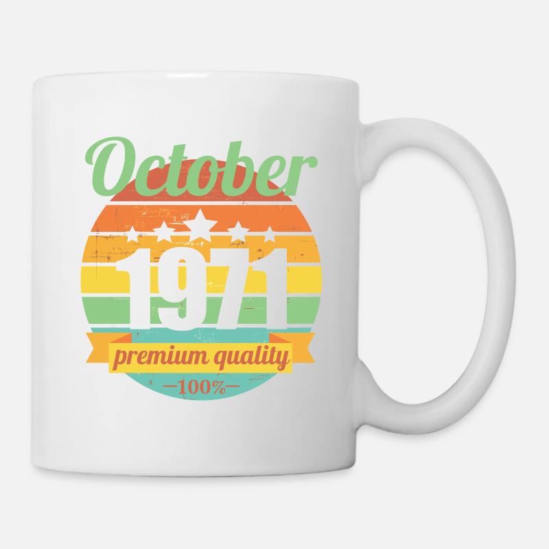 50e anniversaire 50 ans 50 ans october 1971 - Mug blanc - blanc