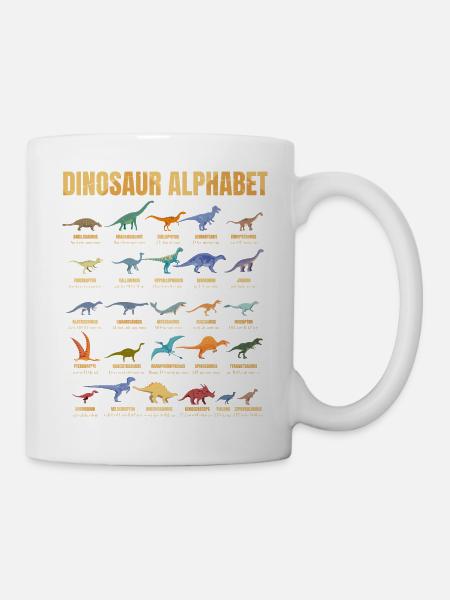 Dinosaur Alphabet - Types Of Dinosaurs - Dino - Mug blanc - blanc