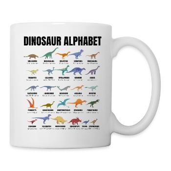 Dinosaur Alphabet - Types Of Dinosaurs - Dino - Mug blanc - blanc - Droite