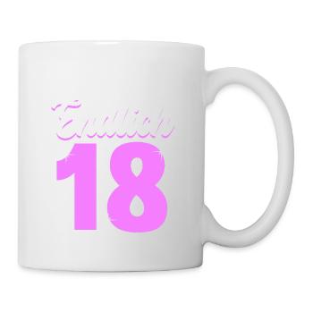 Endlich 18 - Tasse - Weiß - Rechts