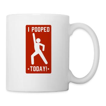 Je chie aujourd’hui ! - Mug blanc - blanc - Droite