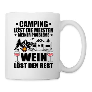 Camping und Wein - Tasse - Weiß - Rechts