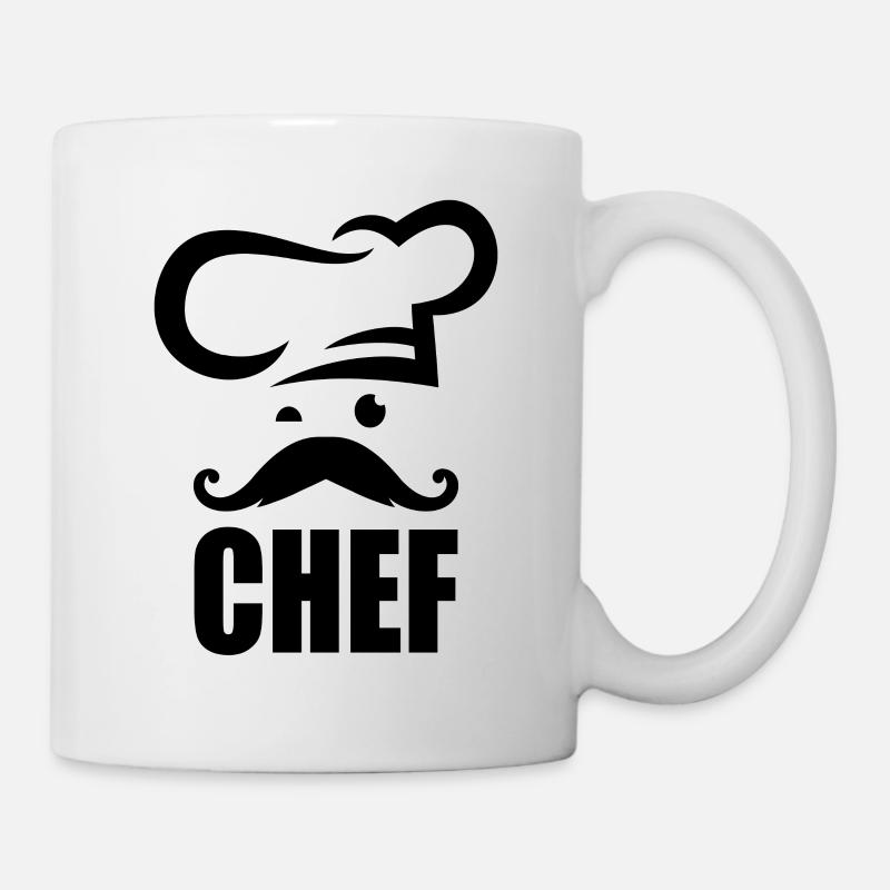Chef - Chef avec moustache - Mug blanc - blanc