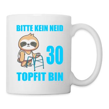 30. Geburtstag 30 Jahre Faultier Faultiere - Tasse - Weiß - Rechts
