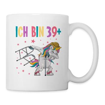 40 Jahre Einhorn ich bin 39+ 40. Geburtstag - Tasse - Weiß - Rechts
