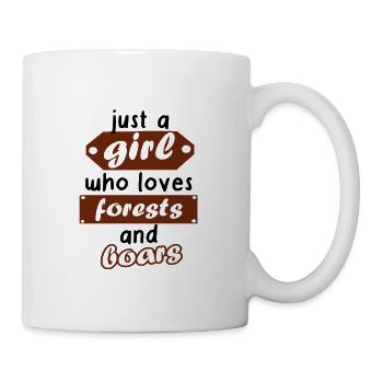 wild boar girl women forest animals saying love - Mug - white - Right