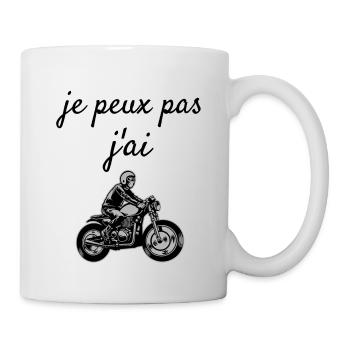 Je peux pas j ai Café Racer - Motard Vintage - Mug blanc - blanc - Droite