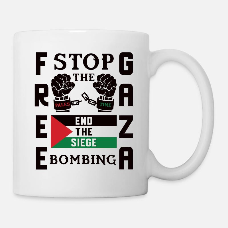 Free Palestine Stop the Bombing - Mug blanc - blanc