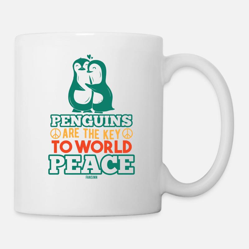 Pinguine Weltfrieden - Tasse - Weiß