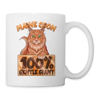 Maine Coon Mainecoon Wildkatze Langhaar - Tasse - Weiß - Rechts