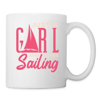 Funny Sailing Boating Just A Girl Who Loves Sailin - Mug - white - Right