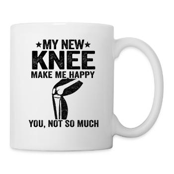 Knie Operation Künstliches Knie Geschenk Genesung - Tasse - Weiß - Rechts