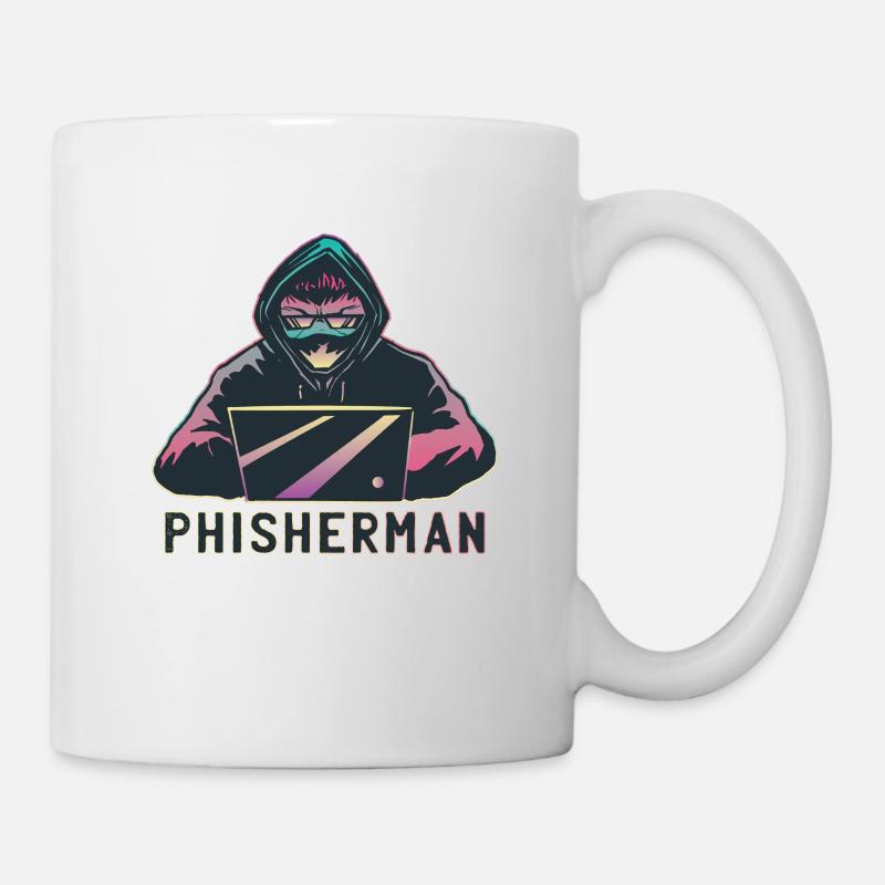 Hacker Phisherman Phishing Design als Geschenk - Tasse - Weiß