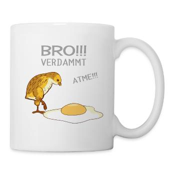 Huhn Hühner Küken - Lustige Sprüche Vegetarier - Tasse - Weiß - Rechts