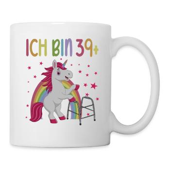40 Jahre Einhorn ich bin 39+ 40. Geburtstag - Tasse - Weiß - Rechts