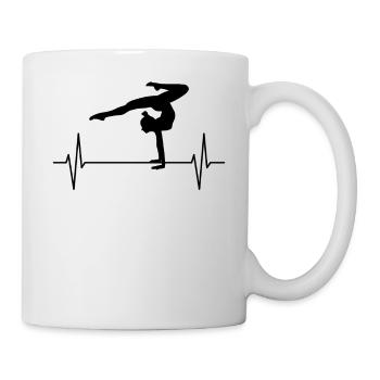 Gymnastique battement de coeur ligne cadeau dames filles - Mug blanc - blanc - Droite