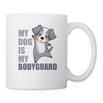 My dog is my Bodyguard Hunde Australian Sheperd - Mug - white - Right