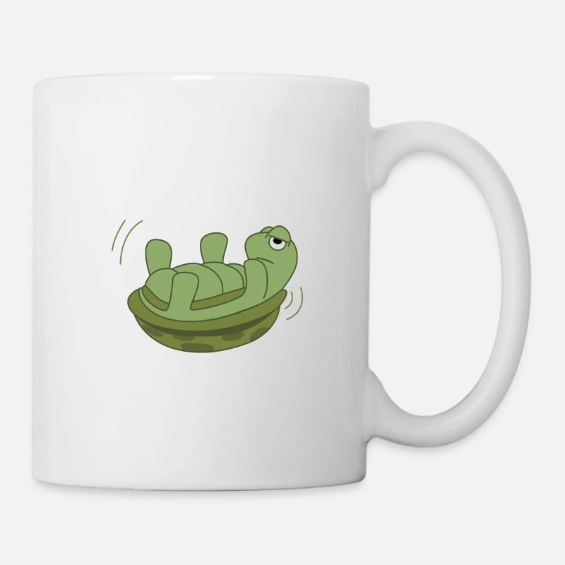 Schildkröte auf dem Panzer - Tasse - Weiß