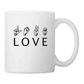 Love Gebärdensprache - Tasse - Weiß - Rechts