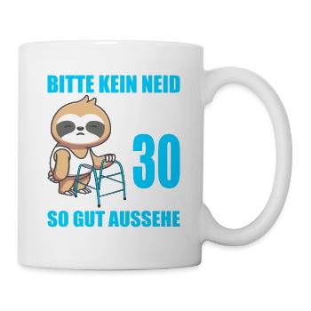 30. Geburtstag 30 Jahre Faultier Faultiere - Tasse - Weiß - Rechts