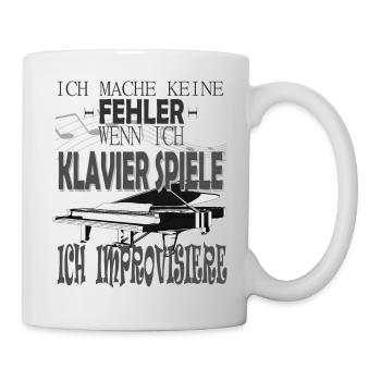 Ein lustiges Klavier Design - Tasse - Weiß - Rechts