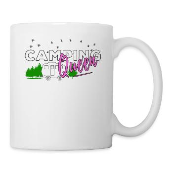 Lustige Camping Sprüche Camping Queen Outdoor - Tasse - Weiß - Rechts