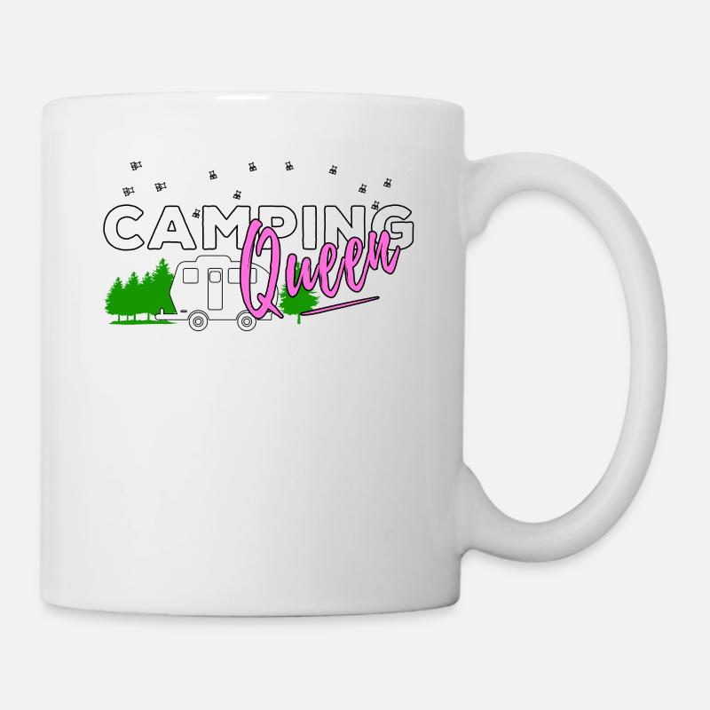 Lustige Camping Sprüche Camping Queen Outdoor - Tasse - Weiß