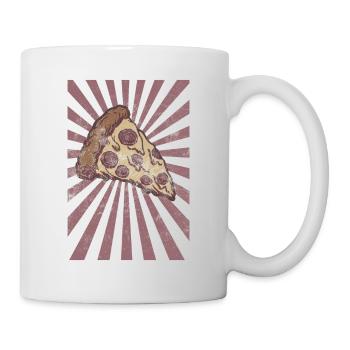 Cool Vintage Pepperoni Pizza Slice - Mug blanc - blanc - Droite