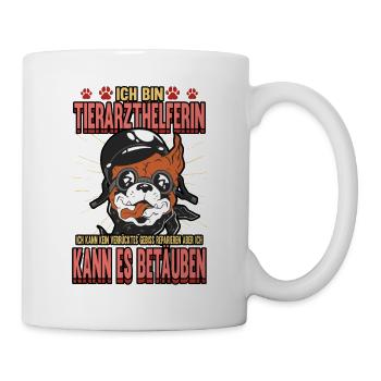 Tierarzt Tiere Retten Arzt Helfer Beruf Hund Katze - Tasse - Weiß - Rechts