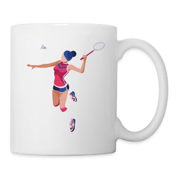 Badminton-Shirt, Badminton-Spieler, Badminton-Geschenk, - Tasse - Weiß - Rechts