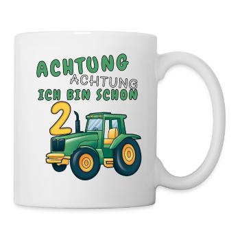 2. Geburtstag Jungen 2 Jahre Kindergeburtstag - Tasse - Weiß - Rechts