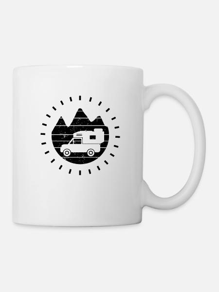 Pickup Camper Vintage Wohnkabine Retro Camping - Tasse - Weiß