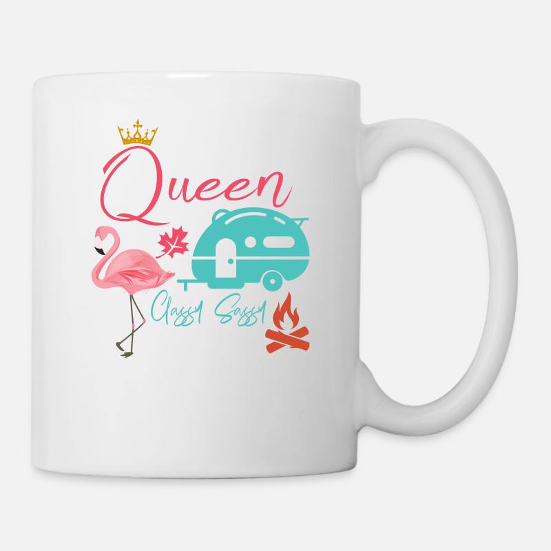 Camper Königin edel Sassy und ein bisschen Smart sassy - Tasse - Weiß