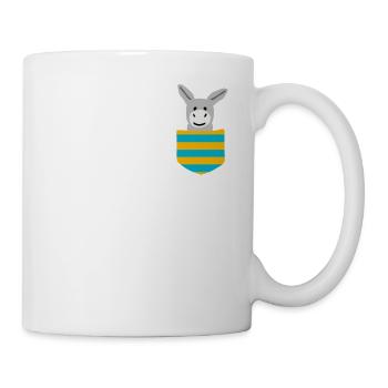 Droll donkey in breast pocket - Men, Women Child - Mug - white - Right