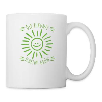 Die Zukunft Scheint grün Sonnenschein in Grün - Tasse - Weiß - Rechts