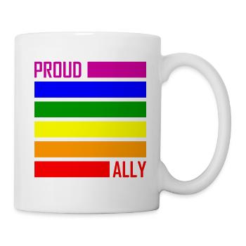 PROUD ALLY LGBT Pride Gay Pride Month Drapeau LGBTQ - Mug blanc - blanc - Droite