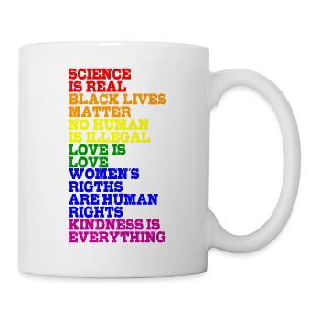 NO HUMAN IS ILLEGAL LGBT Pride Gay Pride Month - Mug blanc - blanc - Droite
