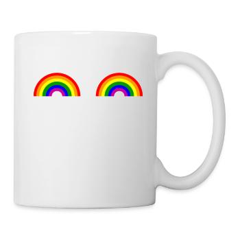 Arc-en-ciel Boobies LGBT Pride Gay Pride Month - Mug blanc - blanc - Droite