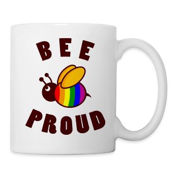 BEE PROUD LGBT Pride Gay Pride Month Drapeau LGBTQ - Mug blanc - blanc - Droite