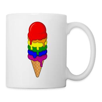 Crème glacée LGBT Pride Gay Pride Month LGBTQ drapeau - Mug blanc - blanc - Droite