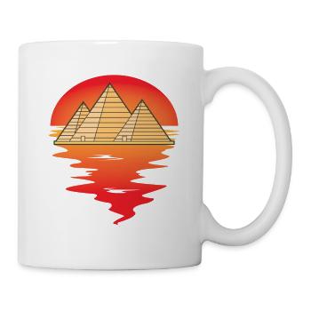 Egypte vacances coucher de soleil rétro - Mug blanc - blanc - Droite
