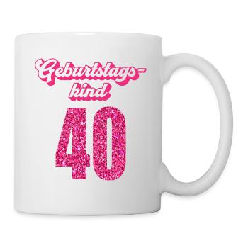 40. Geburtstag 40 Jahre 40er Geburtstagskind - Tasse - Weiß - Rechts