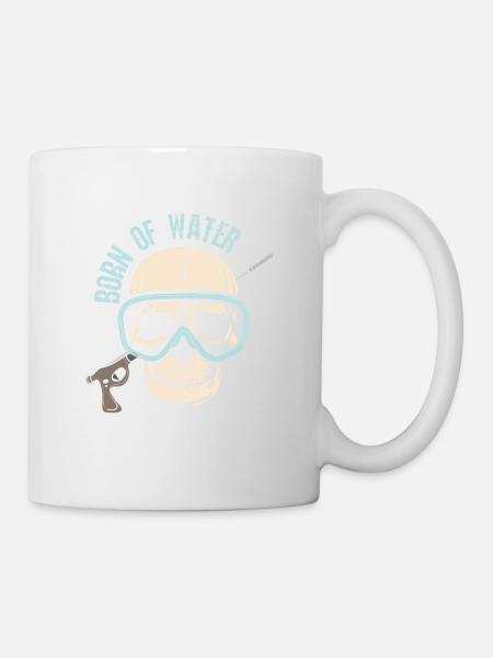 Speargun Spearfishing Skull Freediver - Tasse - Weiß