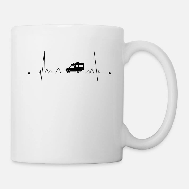 Pickup Camping Herzschlag Wohnmobil Wohnkabine - Tasse - Weiß