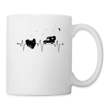 Pickup Camping Heartbeat with Heart at Night - Mug - white - Right