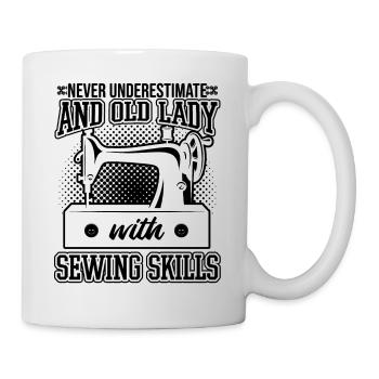 Never Underestimate An Old Lady With Sewing Skill - Mug - white - Right