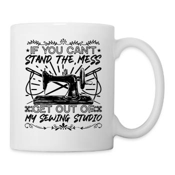 My Sewing Studio Funny Quote Sewing Machine Fan - Mug blanc - blanc - Droite