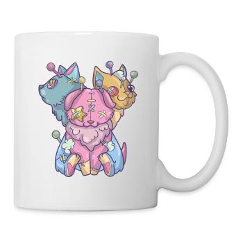 Kawaii Pastel Goth Voodoo Doll Cute Creepy 3 - Tasse - Weiß - Rechts