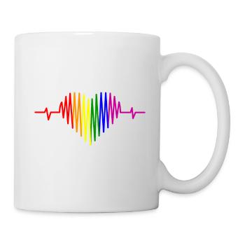 LGBT Battements de coeur Arc-en-ciel LGBT Pride Gay Pride - Mug blanc - blanc - Droite