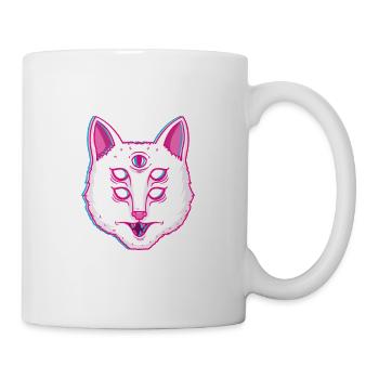 Glitch Cat Shining cat with eyes - Mug - white - Right